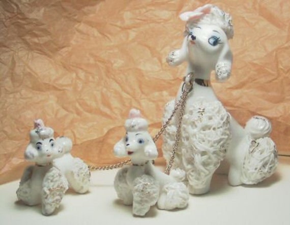 Made in Japan Spaghetti Ware Poodles, Set of 3 Poodles, 1950s
