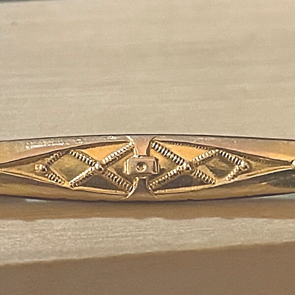 RARE Antique Victorian Edwardian Cheever Tweedy Gold Filled Beauty Pin Geometric Design