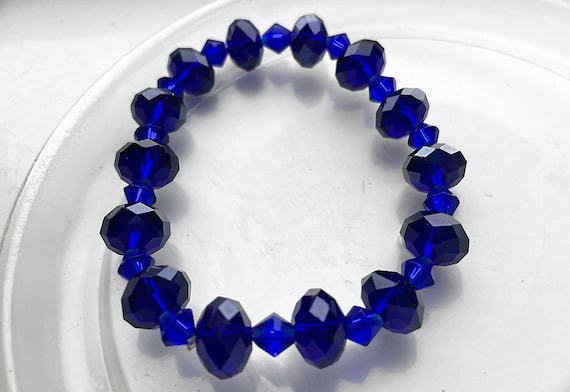 Blue Crystal Bead Bracelet Swarovski Beads - image 2