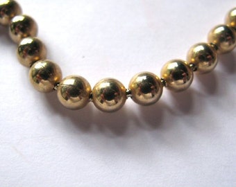 Vintage Golden Brass Bead Necklace