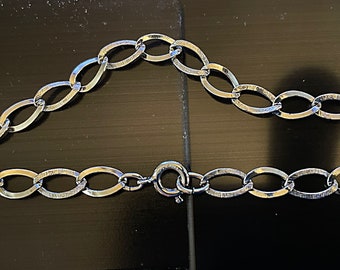 ヴィンテージ925スターリングシルバーリンクブレスレット。長さ：20cm