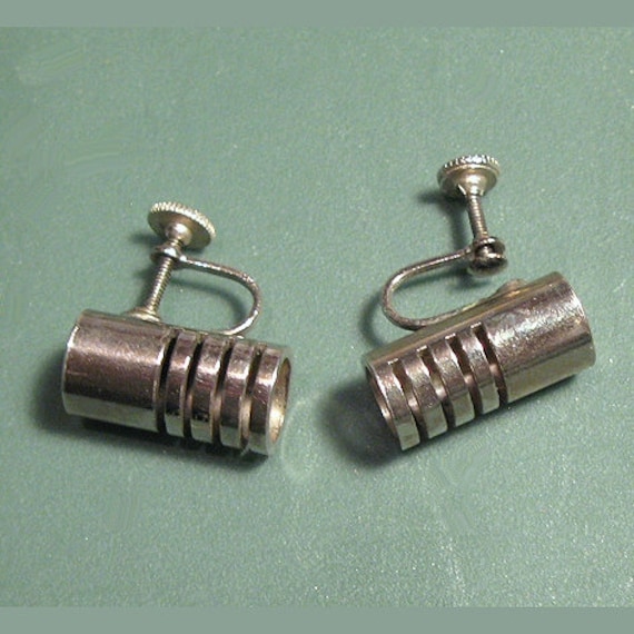 Mid Century Modern Industrial Look Earrings - image 1