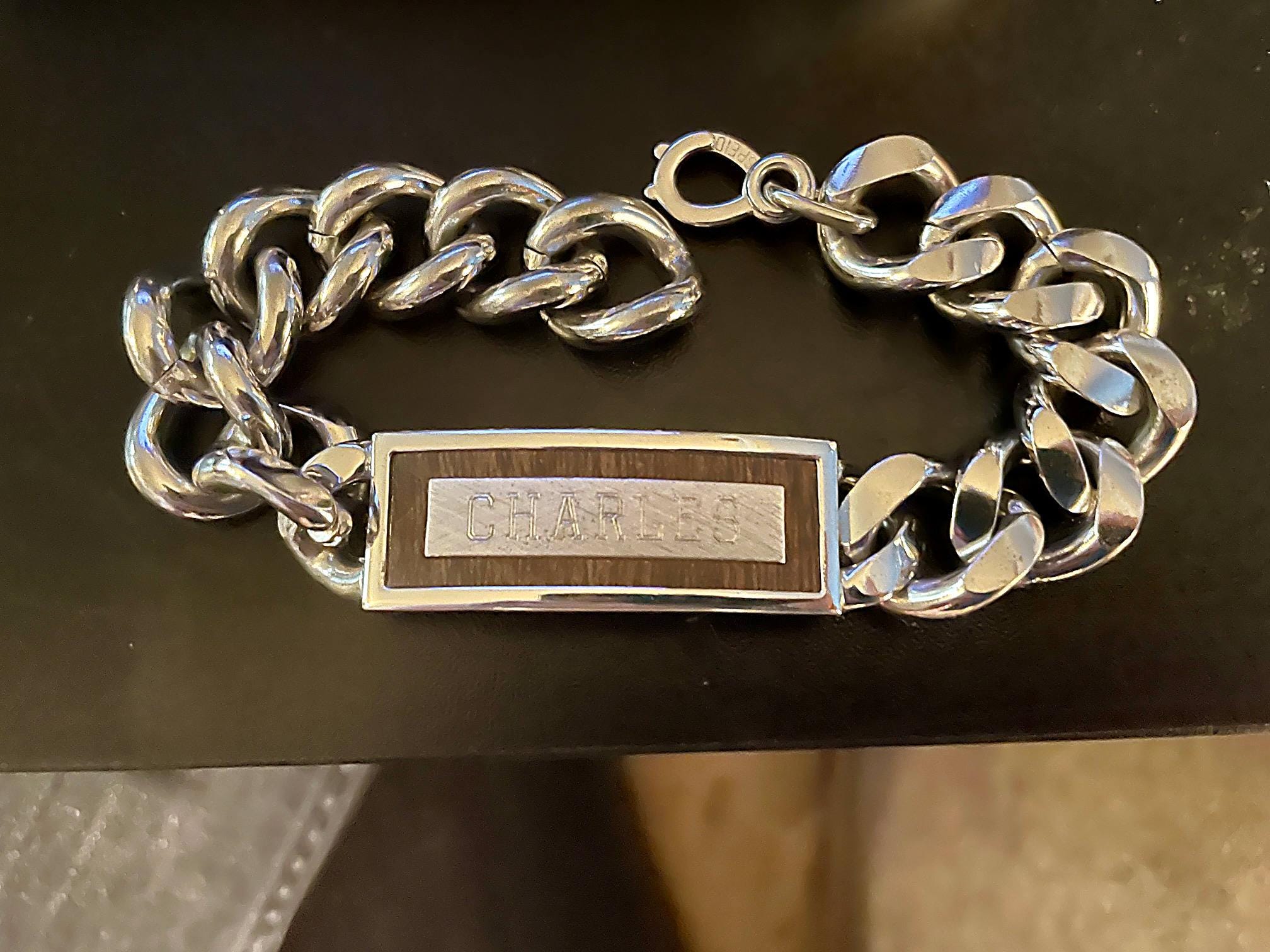アクセサリー special french 60s silver800 ID bracelet 1960s Id Bracelet - Etsy