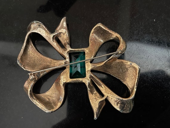 Gorgeous Vintage 1940s Unsigned Mazer Bow Pin Lar… - image 2