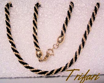ヴィンテージ 80年代 90年代 Trifari TM ネックレス：ブラックゴールド 