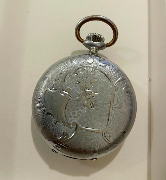 RARE Hebdomas 8 Day Pocket Watch, Hunter Watch, 800 Silver Watch