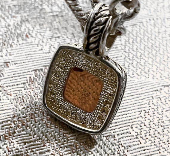 Silvertone and Topaz Lucite Toggle Clasp Necklace - image 4