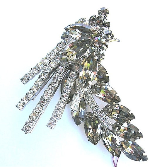 DeLizza & Elster aka Juliana Smokey Crystal Brooch