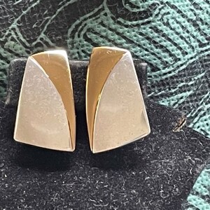 Vintage Napier Earrings Two Tone Silverplated Goldplated