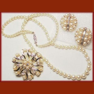 Vintage 3-Pc. Faux Pearl Collection with Signed Lisner Earrings