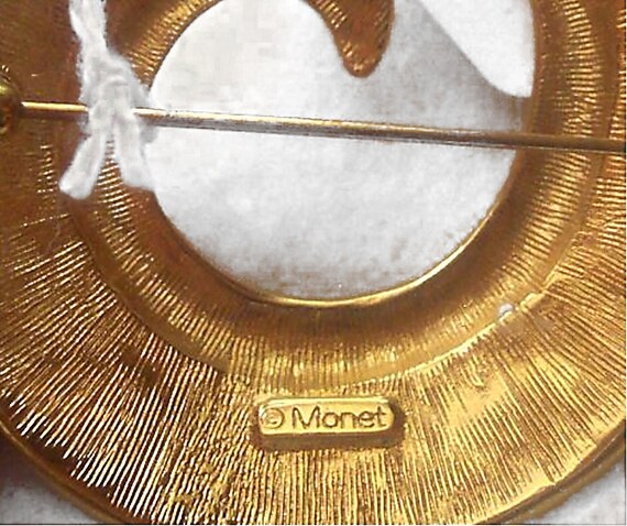 Vintage Monet Creamy Swirl Brooch Pin - image 2