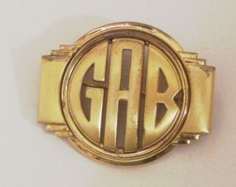 Vintage 1930s Monet Monocraft Initial Pin - GAB