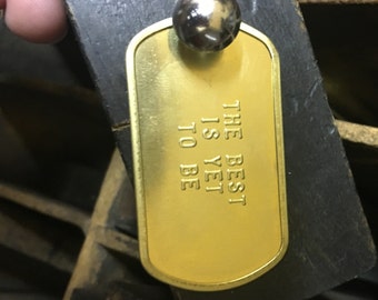 Custom Brass Key Tag - Made to Order. Inspired by Military Dog Tags.