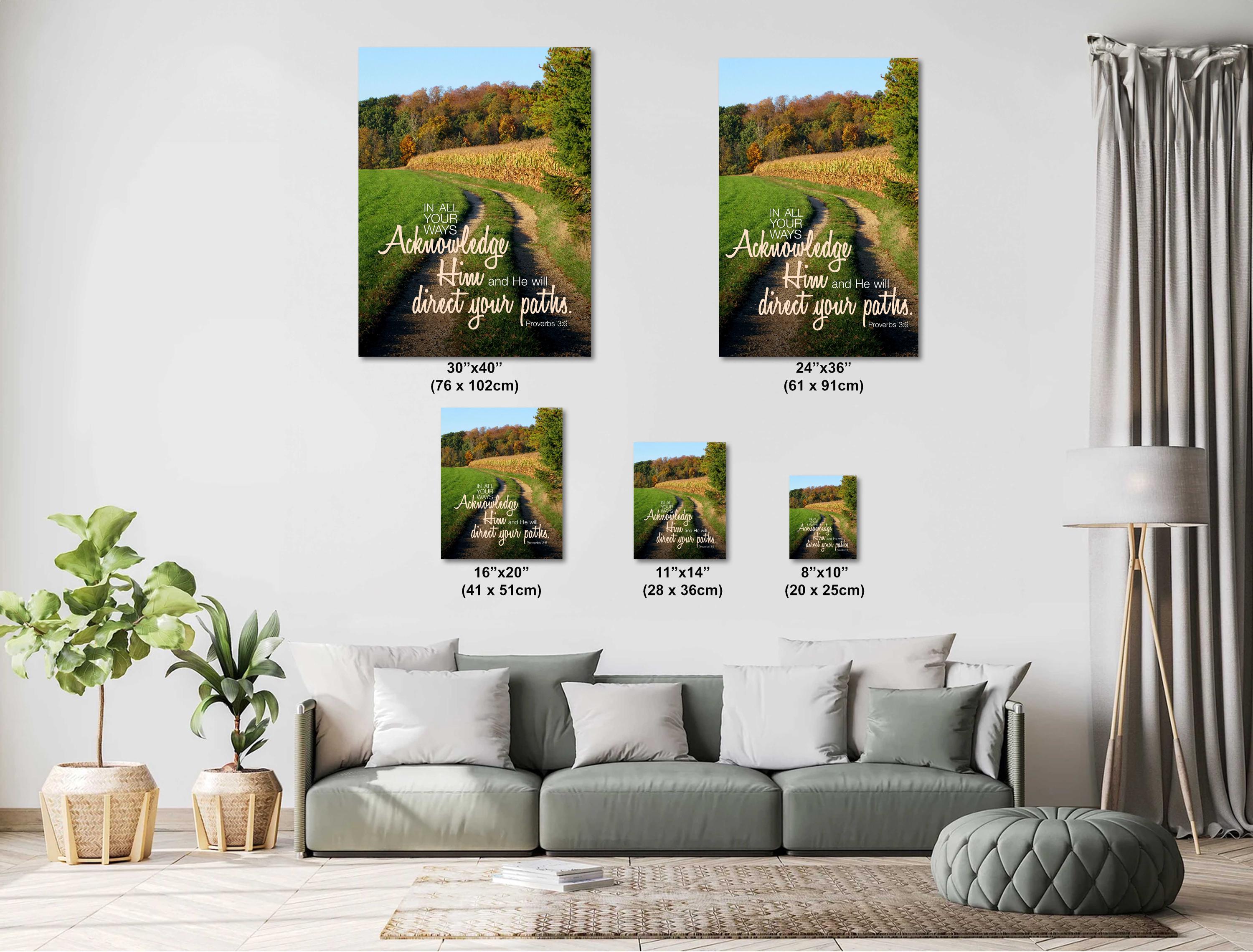 Proverbs Rice Farming Proverbs 3:6 Fall Corn Field Art Print, Wisconsin Farm Road - Etsy