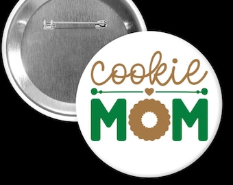 Cookie Mom Button: Girl Scout Sales, 3-Inch Round