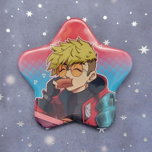 2.2inch Vash the Stampede Star Pin Badge - Trigun Stampede Pin Fanart