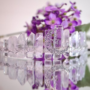 Clear Quartz Crescent Moon Tiara