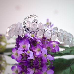 Angel Aura Quartz Crescent Moon Tiara