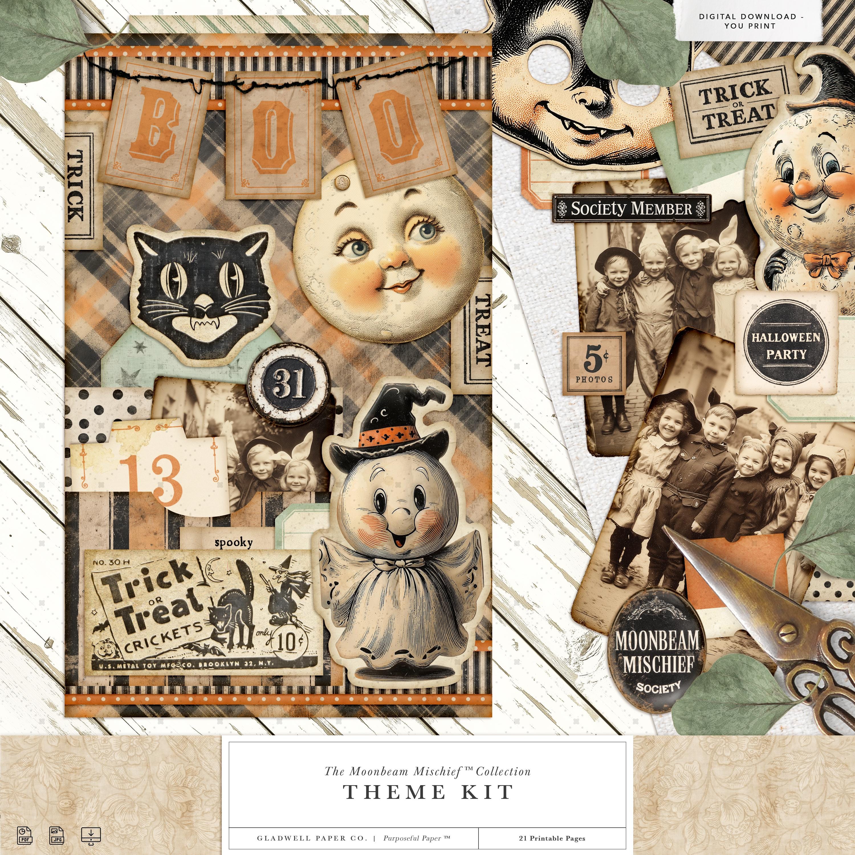 Vintage Halloween Junk Journal Kit Printable | 21 Printable Pages ...