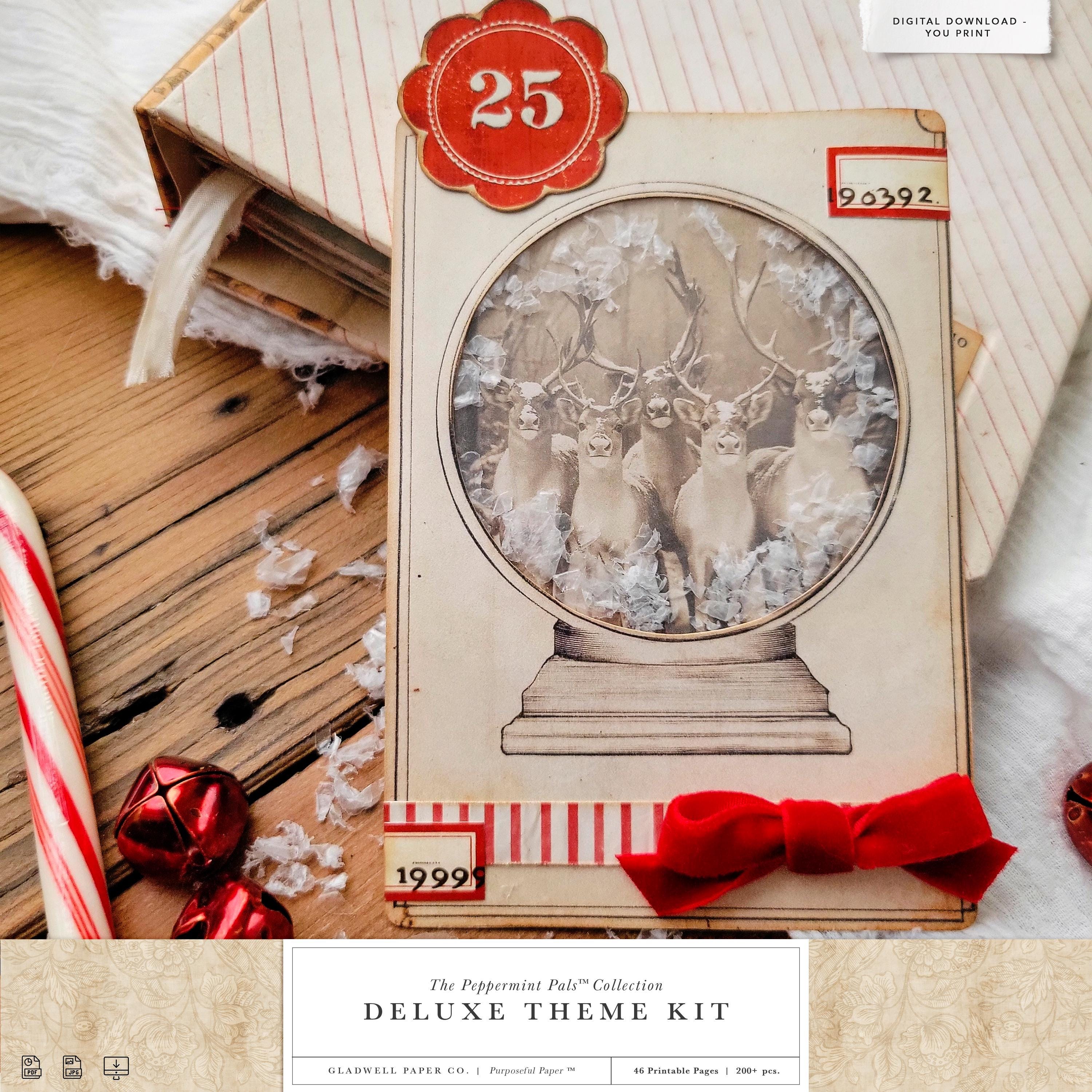 Vintage Christmas Deluxe Junk Journal Kit – Printable Holiday Ephemera ...