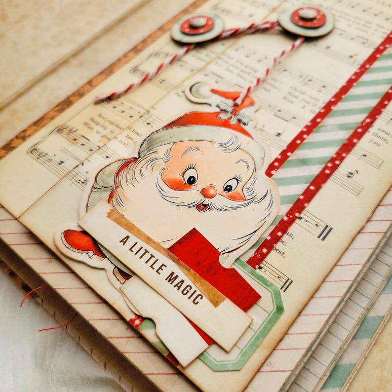 Utskrivbara urklipp med vintagemotiv av tomten och älvor för skräpdagböcker | Peppermint Pals™ Vol. 1 bild 4