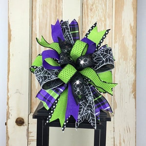 Halloween Wreath Bow~Halloween Spider Bow~Halloween Door Hanger Bow~Halloween Lantern Bow~Swag Bow~Mailbox Bow~Halloween Bow Decor~Fall Bow