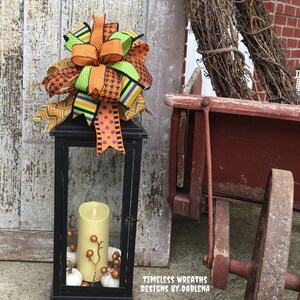 Holiday Wreath Bow~Halloween Wreath Bow~Halloween Door Bow~Lantern Bow~Halloween Lantern Bow~Halloween Hanger Bow~Halloween Door Hanger Bow