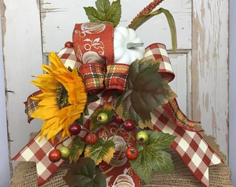 Fall Arrangement~Fall Arrangement For Table~Galvanized Decor~Fall Decoration For Porch~Farmhouse Autumn Pumpkin~Fall Farmhouse Pumpkin