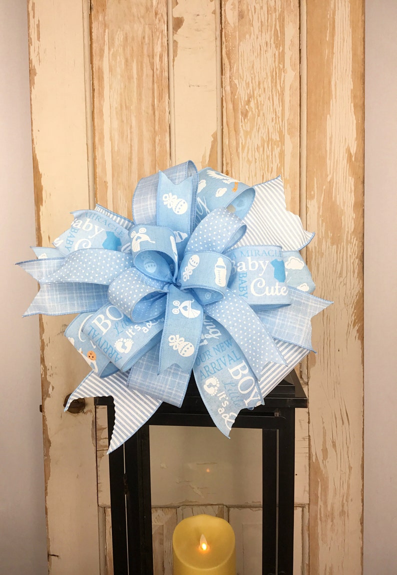 Baby Boy Gift Bowbaby Boy Shower Gift Bowbaby Blue White Etsy