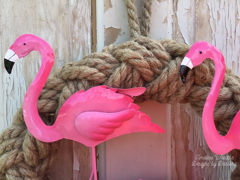 Flamingo Wreath~Flamingo Door Wreath~Pink Flamingo Wreath~Summer Flamingo Wreath~Flamingo Front Door Wreath~Tropical Wreath~Beach Wreath