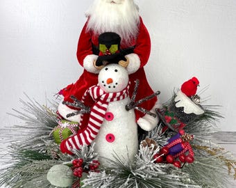 Santa Centerpiece~Snowman Centerpiece~Christmas Centerpiece~Large Christmas Centerpiece~Christmas Table Centerpiece~Santa Arrangement