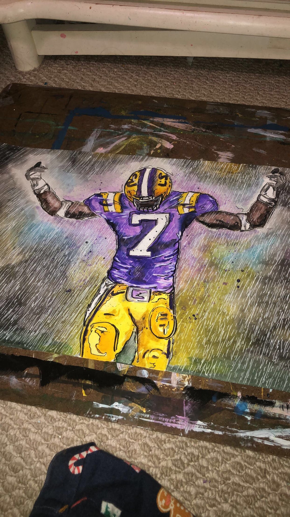 LSU art number 7 Art PRINT 10.5x16.5 Etsy