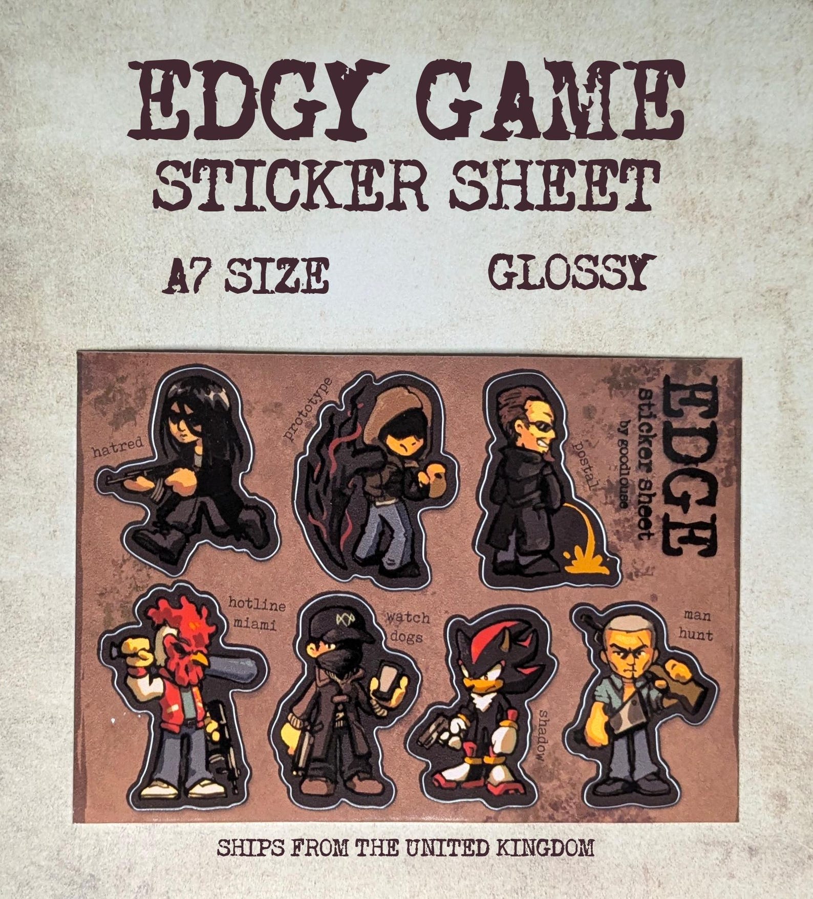 Edgy Games Stickers || Postal, Hatred, Manhunt, Prototype, Hotline ...