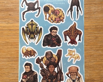 Half Life Sticker Sheet || Gordon Freeman, Alyx Vance, Barney Calhoun, Dr. Kleiner, Headcrab Bullsquid Antlion Houndeye, Black Mesa, City 17