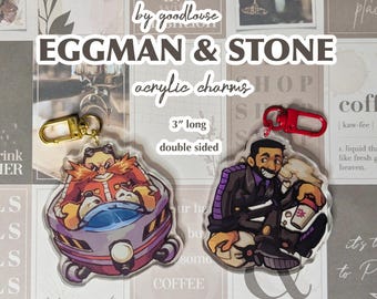 Eggman & Agent Stone Acrylic Charms || Sonic Movie 3” Keyrings