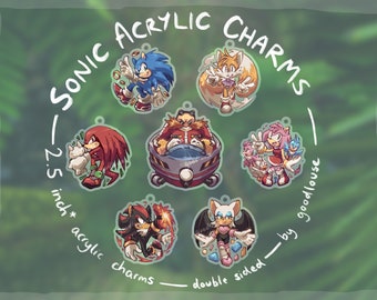 Charmes Sonic 2.5" || Sonic, Tails, Knuckles, Amy Rose, Shadow, Rouge et Eggman || Porte-clés de jeu