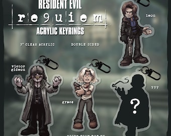 Resident Evil Requiem-sleutelhangers || Leon Kennedy, Grace Ashcroft, Victor Gideon en [SPOILERKARAKTER] ||