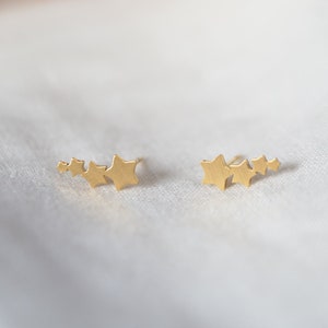 Etoile earrings gold or silver plated stars rising chips magic gift modern women's jewelry original trend image 3