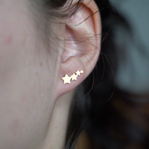 Gold or silver plated star earrings, gold star studs, magic gift idea, original, modern, trendy women&#39;s jewelry