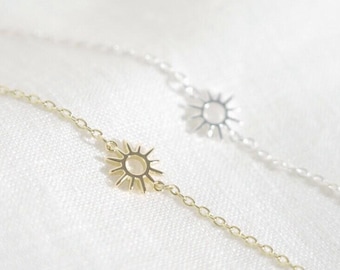 Bracciale Sun placcato oro o argento, gioielli da donna minimalisti, moderno cerchio sottile, braccialetti impilabili alla moda, idea regalo chic per lei