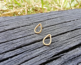 Sarah gold plated earrings, rose silver, chic water drop studs, women's studs, minimalist jewelry, simple elegant fantasy gift