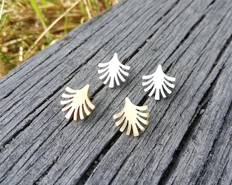 Alice earrings gold or silver plated fan leaf geometric graphic gift modern women's jewelry original trend