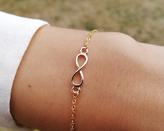 Infinity armband verguld goud zilver of roze oneindigheidsteken leven hoop vrouw minimalistische sieraden moderne fantasie trendy cadeau