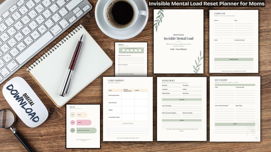 Moms' Mental Load Reset Planner | Faith-based Overwhelm Organizer ...