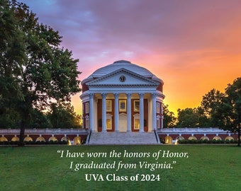 UVA Class of 2024 "honors of Honor" Graduation 11x14 Photo Print by Hoowithaview