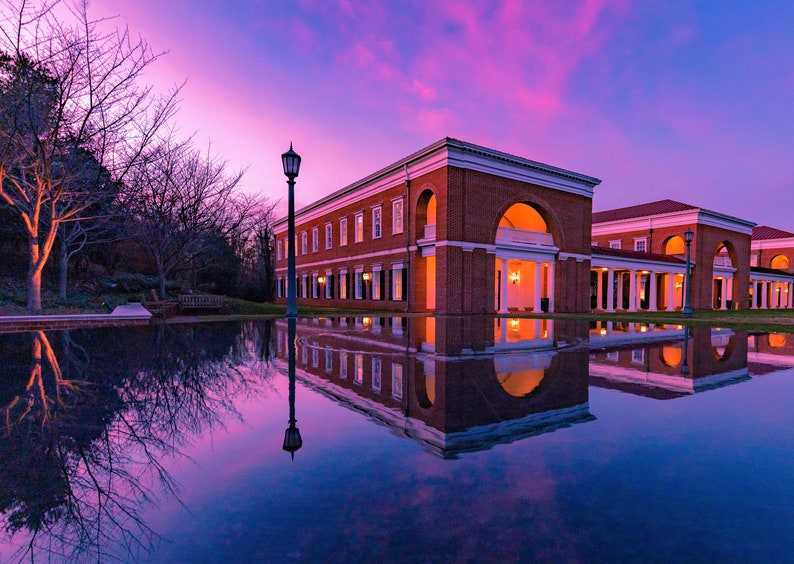 Darden Grad Gift 5x7 Matted Photo UVA Christmas Gift UVA Darden School of Business Sunset Picture University of Virginia Print