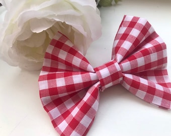 Haus_OfPaws Red Gingham Print Bow Tie