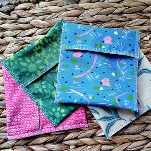 Wet Bag, Pad Wrapper,Water Resistant Pouch, Cotton Woven Outer Lined with Eco Pul, Mystery Print