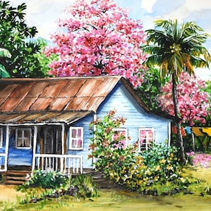 Pink Poui time    Caribbean Island house