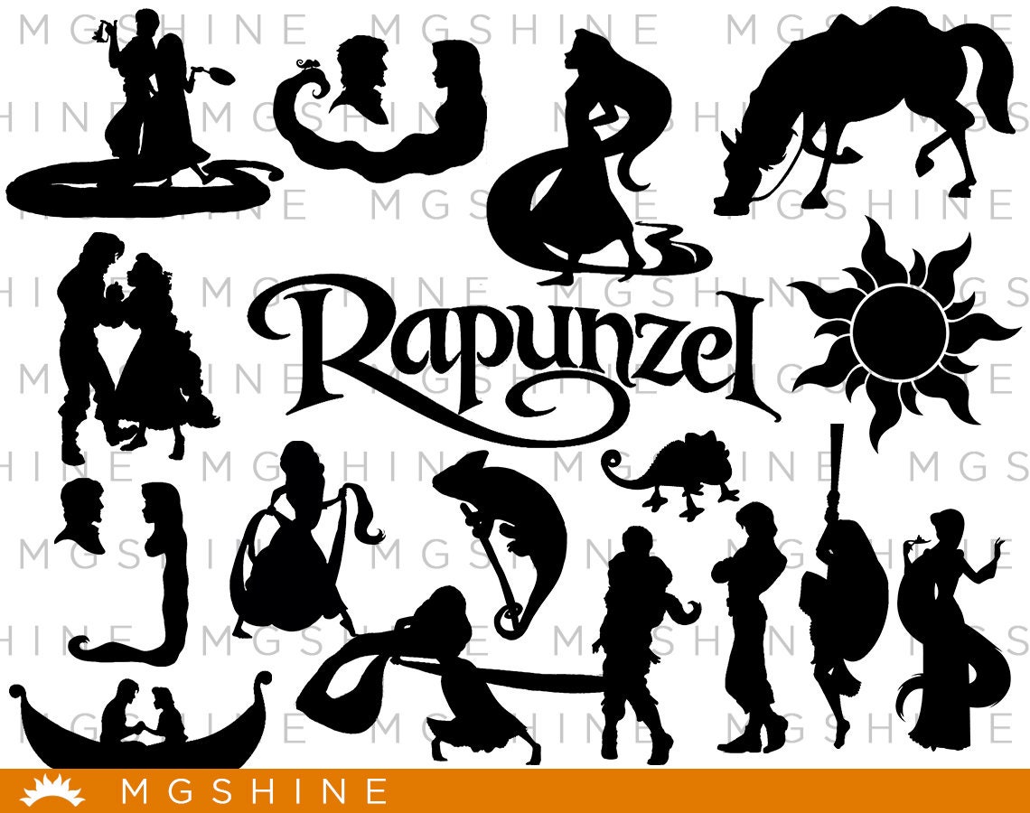 Download Rapunzel SVG for Cricut Silhouette Rapunzel silhouette | Etsy